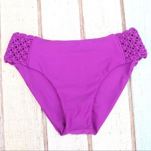 MIKOH Macrame Bikini Bottom Purple🔥